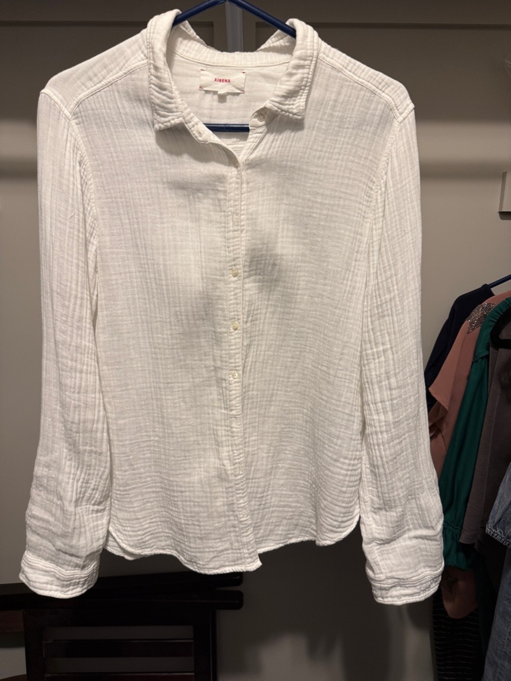 XiRENA White Gauze Button-Down Shirt